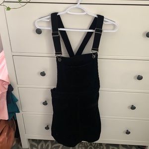 H&M size 4 black corduroy overall dress.